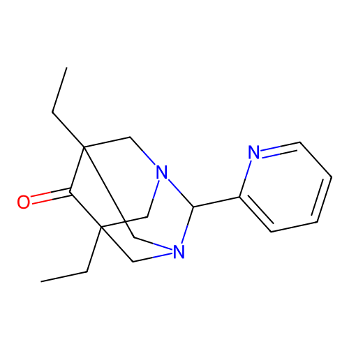 5,7-Diethyl-2-(pyridin-2-yl)-1,3-diazatricyclo[3.3.1.1(3,7)]decan-6-one structure