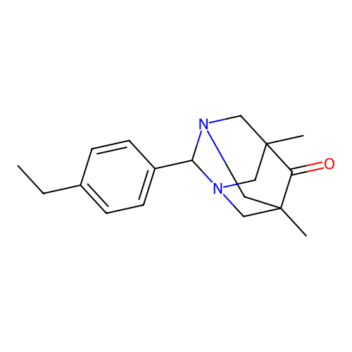(1r,5R,7S)-2-(4-ethylphenyl)-5,7-dimethyl-1,3-diazaadamantan-6-one structure