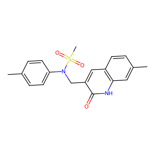 N-[(2-hydroxy-7-methylquinolin-3-yl)methyl]-N-(4-methylphenyl)methanesulfonamide structure