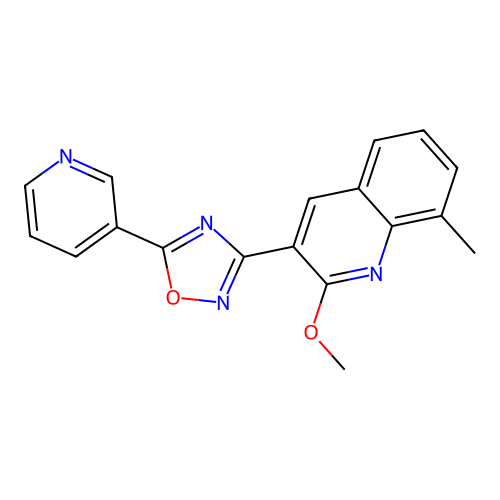3-(2-Methoxy-8-methylquinolin-3-yl)-5-pyridin-3-yl-1,2,4-oxadiazole structure