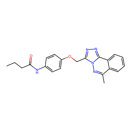 N-{4-[(6-methyl[1,2,4]triazolo[3,4-a]phthalazin-3-yl)methoxy]phenyl}butanamide structure