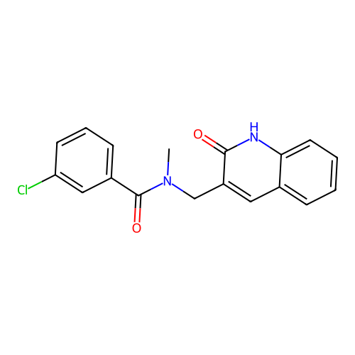 3-chloro-N-[(2-hydroxyquinolin-3-yl)methyl]-N-methylbenzamide structure