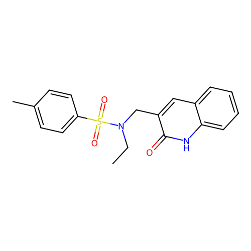 N-ethyl-N-((2-hydroxyquinolin-3-yl)methyl)-4-methylbenzenesulfonamide structure