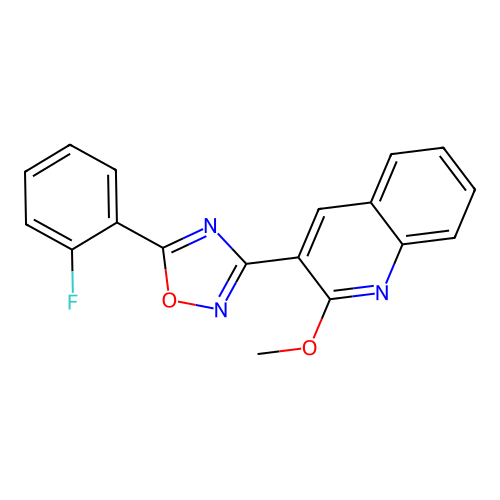 5-(2-Fluorophenyl)-3-(2-methoxyquinolin-3-yl)-1,2,4-oxadiazole structure