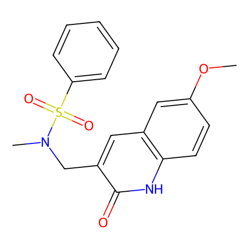 N-((2-hydroxy-6-methoxyquinolin-3-yl)methyl)-N-methylbenzenesulfonamide structure