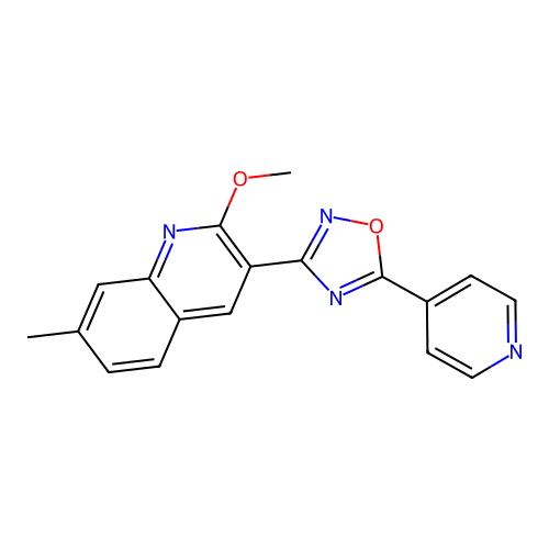 3-(2-Methoxy-7-methylquinolin-3-yl)-5-pyridin-4-yl-1,2,4-oxadiazole structure
