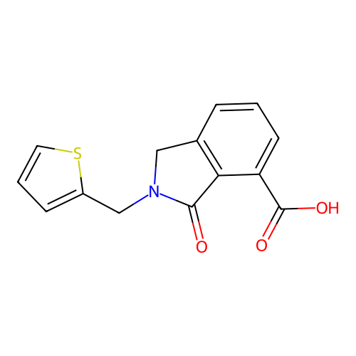 3-Oxo-2-thiophen-2-ylmethyl-2,3-dihydro-1H-isoindole-4-carboxylic acid structure