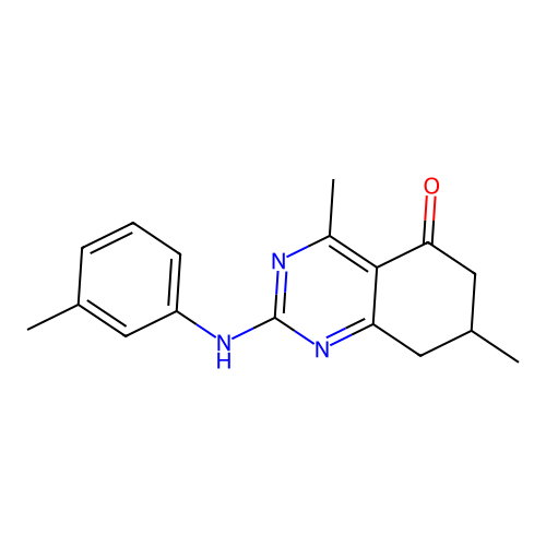 4,7-dimethyl-2-[(3-methylphenyl)amino]-7,8-dihydroquinazolin-5(6H)-one structure