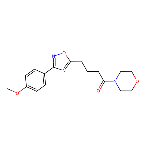 4-{4-[3-(4-Methoxyphenyl)-1,2,4-oxadiazol-5-yl]butanoyl}morpholine structure