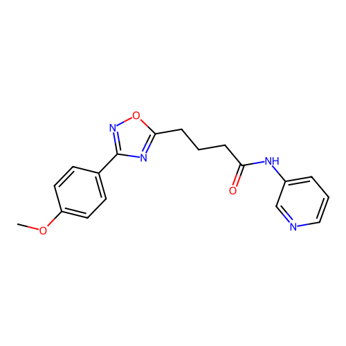 4-[3-(4-methoxyphenyl)-1,2,4-oxadiazol-5-yl]-N-pyridin-3-ylbutanamide structure