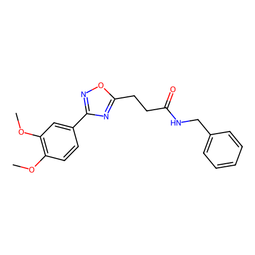 N-benzyl-3-[3-(3,4-dimethoxyphenyl)-1,2,4-oxadiazol-5-yl]propanamide structure