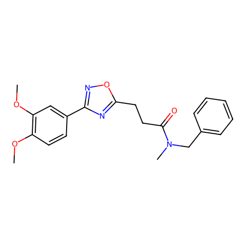 N-benzyl-3-[3-(3,4-dimethoxyphenyl)-1,2,4-oxadiazol-5-yl]-N-methylpropanamide structure