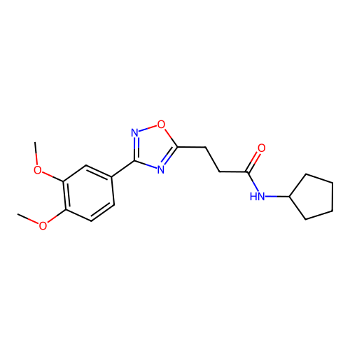 N-cyclopentyl-3-[3-(3,4-dimethoxyphenyl)-1,2,4-oxadiazol-5-yl]propanamide structure