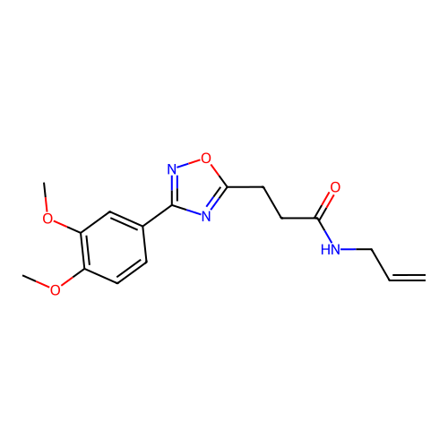 3-[3-(3,4-dimethoxyphenyl)-1,2,4-oxadiazol-5-yl]-N-(prop-2-en-1-yl)propanamide structure
