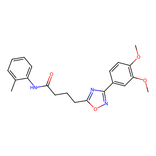 4-[3-(3,4-dimethoxyphenyl)-1,2,4-oxadiazol-5-yl]-N-(2-methylphenyl)butanamide structure