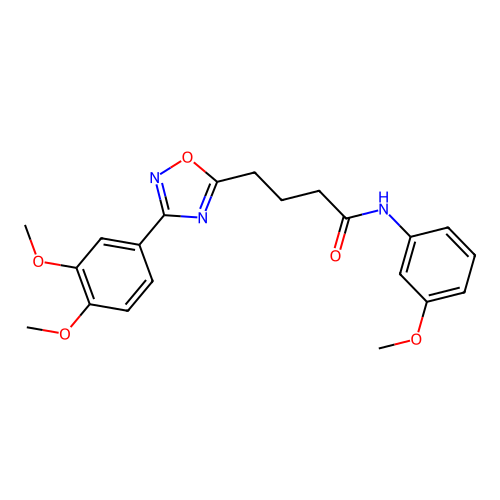 4-[3-(3,4-dimethoxyphenyl)-1,2,4-oxadiazol-5-yl]-N-(3-methoxyphenyl)butanamide structure