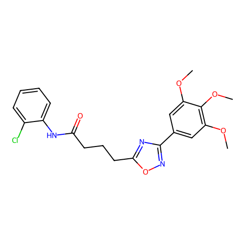 N-(2-chlorophenyl)-4-[3-(3,4,5-trimethoxyphenyl)-1,2,4-oxadiazol-5-yl]butanamide structure