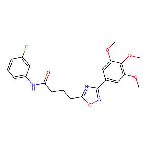 N-(3-chlorophenyl)-4-[3-(3,4,5-trimethoxyphenyl)-1,2,4-oxadiazol-5-yl]butanamide structure