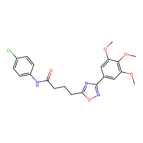 N-(4-chlorophenyl)-4-[3-(3,4,5-trimethoxyphenyl)-1,2,4-oxadiazol-5-yl]butanamide structure