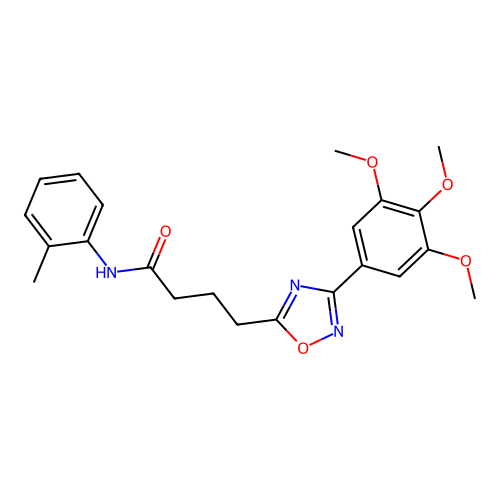 N-(2-methylphenyl)-4-[3-(3,4,5-trimethoxyphenyl)-1,2,4-oxadiazol-5-yl]butanamide structure