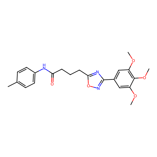 N-(4-methylphenyl)-4-[3-(3,4,5-trimethoxyphenyl)-1,2,4-oxadiazol-5-yl]butanamide structure