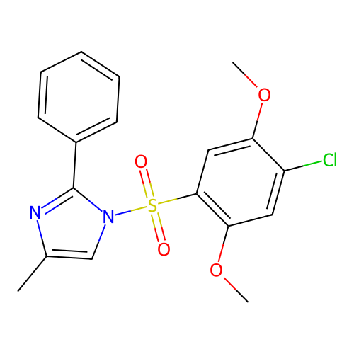 1-[(4-chloro-2,5-dimethoxyphenyl)sulfonyl]-4-methyl-2-phenyl-1H-imidazole structure