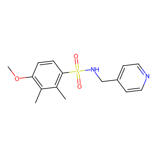 4-methoxy-2,3-dimethyl-N-(pyridin-4-ylmethyl)benzenesulfonamide structure