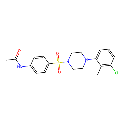 N-[4-[4-(3-chloro-2-methylphenyl)piperazin-1-yl]sulfonylphenyl]acetamide structure
