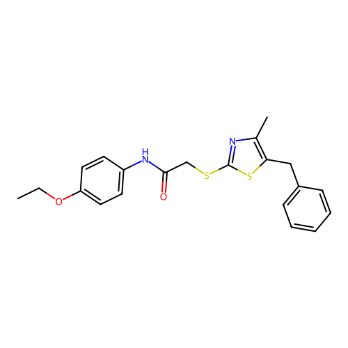 2-[(5-benzyl-4-methyl-1,3-thiazol-2-yl)sulfanyl]-N-(4-ethoxyphenyl)acetamide structure