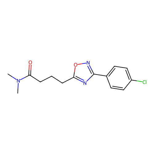 4-[3-(4-chlorophenyl)-1,2,4-oxadiazol-5-yl]-N,N-dimethylbutanamide structure