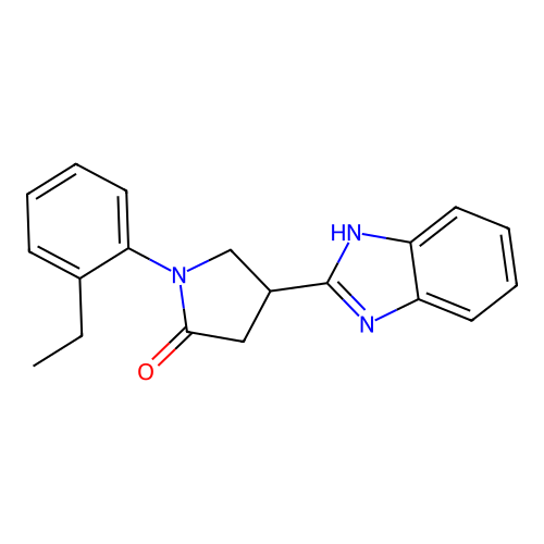 4-(1H-benzimidazol-2-yl)-1-(2-ethylphenyl)pyrrolidin-2-one structure