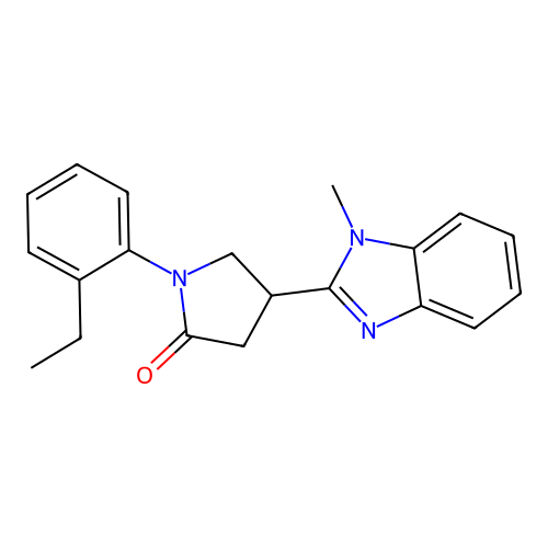 1-(2-ethylphenyl)-4-(1-methyl-1H-benzo[d]imidazol-2-yl)pyrrolidin-2-one structure