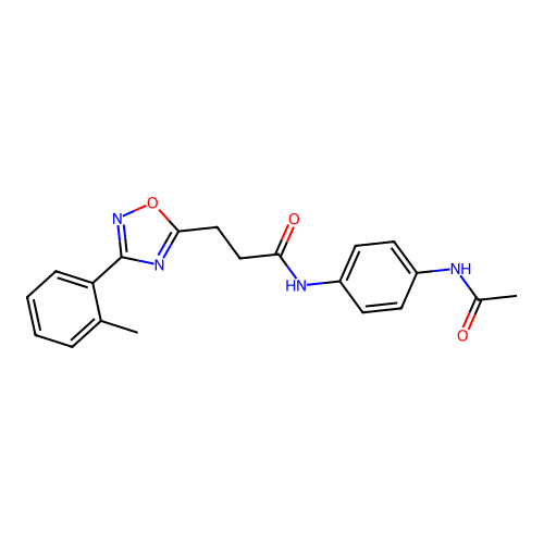 N-(4-acetamidophenyl)-3-[3-(2-methylphenyl)-1,2,4-oxadiazol-5-yl]propanamide structure