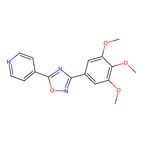 4-[3-(3,4,5-Trimethoxyphenyl)-1,2,4-oxadiazol-5-yl]pyridine structure
