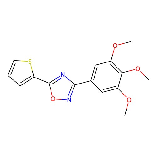5-(Thiophen-2-yl)-3-(3,4,5-trimethoxyphenyl)-1,2,4-oxadiazole structure