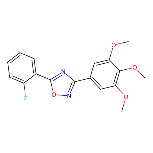 5-(2-Fluorophenyl)-3-(3,4,5-trimethoxyphenyl)-1,2,4-oxadiazole structure