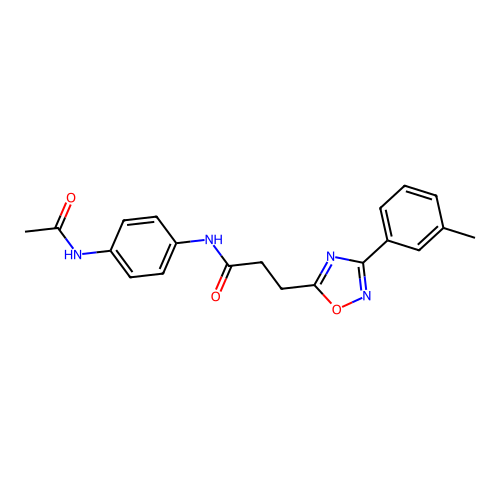 N-(4-acetamidophenyl)-3-[3-(3-methylphenyl)-1,2,4-oxadiazol-5-yl]propanamide structure