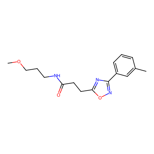 N-(3-methoxypropyl)-3-[3-(3-methylphenyl)-1,2,4-oxadiazol-5-yl]propanamide structure