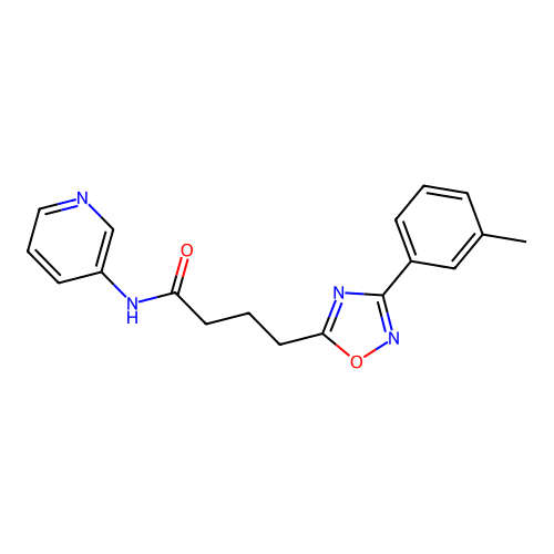 4-[3-(3-methylphenyl)-1,2,4-oxadiazol-5-yl]-N-pyridin-3-ylbutanamide structure