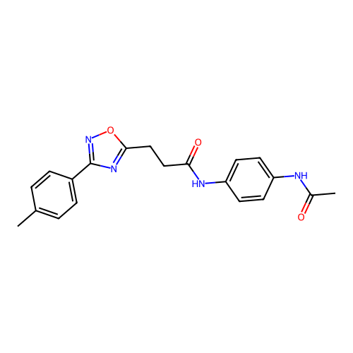 N-(4-acetamidophenyl)-3-[3-(4-methylphenyl)-1,2,4-oxadiazol-5-yl]propanamide structure
