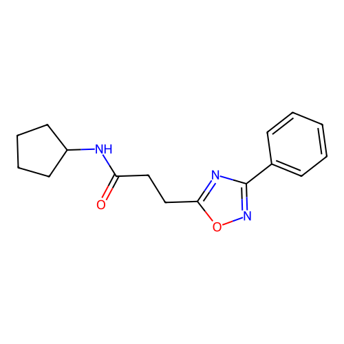 N-cyclopentyl-3-(3-phenyl-1,2,4-oxadiazol-5-yl)propanamide structure