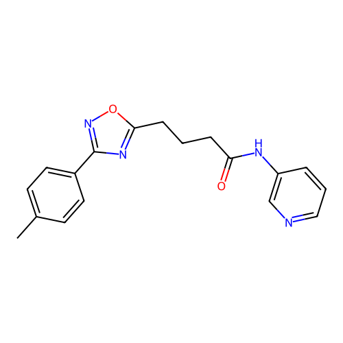 4-[3-(4-methylphenyl)-1,2,4-oxadiazol-5-yl]-N-pyridin-3-ylbutanamide structure