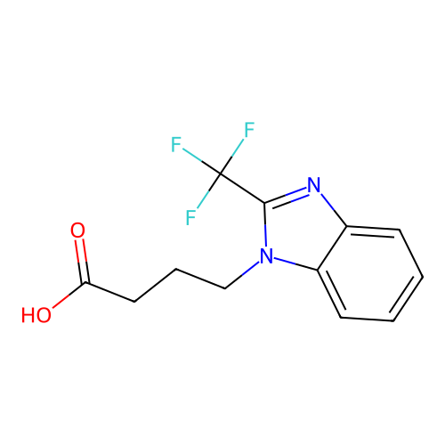 4-[2-(trifluoromethyl)-1H-benzimidazol-1-yl]butanoic acid structure