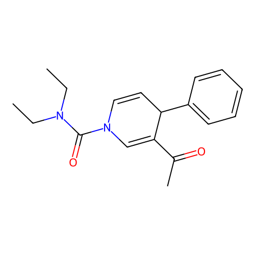 3-Acetyl-N,N-diethyl-4-phenylpyridine-1(4H)-carboxamide structure