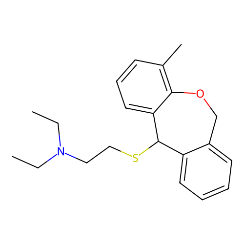Ethanamine, N,N-diethyl-2-((4-methyl-6,11-dihydrodibenz(b,e)oxepin-11-yl)thio)- structure