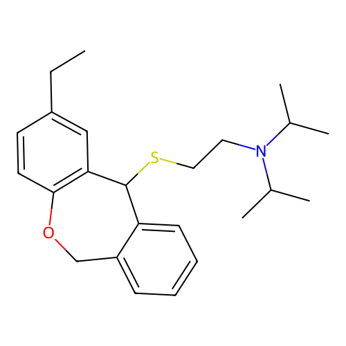 2-Ethyl-11-(2-(diisopropylamino)ethyl)thio-6,11-dihydrodibenz(b,e)oxepin structure