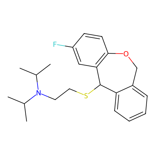 2-Fluoro-11-(2-(diisopropylamino)ethyl)thio-6,11-dihydrodibenz(b,e)oxepin structure