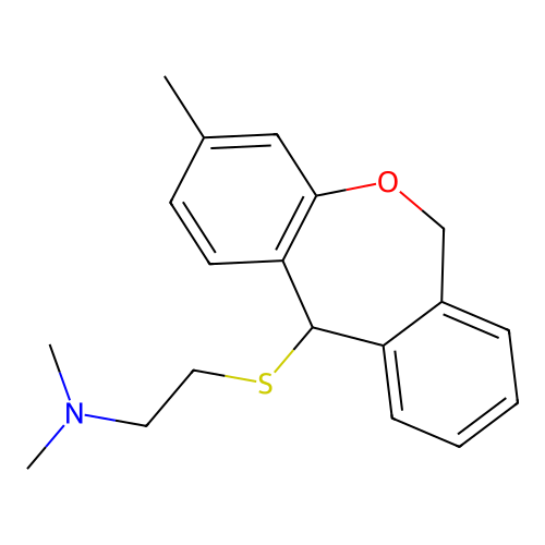 Ethanamine, N,N-dimethyl-2-((3-methyl-6,11-dihydrodibenz(b,e)oxepin-11-yl)thio)- structure