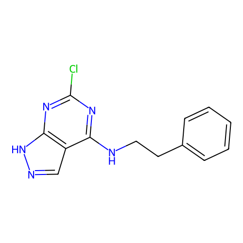 6-Chloro-n-(2-phenylethyl)-1h-pyrazolo[3,4-d]pyrimidin-4-amine structure