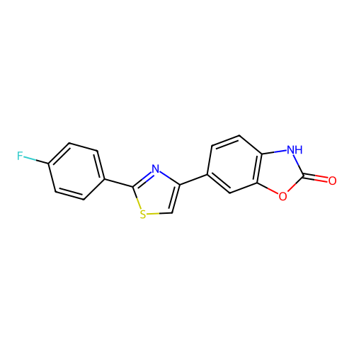 6-[2-(4-Fluorophenyl)-1,3-thiazol-4-yl]-2,3-dihydro-1,3-benzoxazol-2-one structure